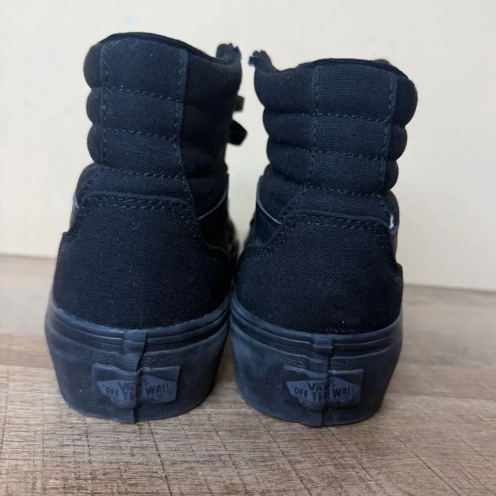 Vans stacked platform triple black womens size 8 shoes 721356